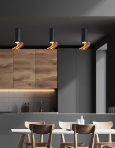 Stropná lampa zlatá+čierna 6x20cm trubica