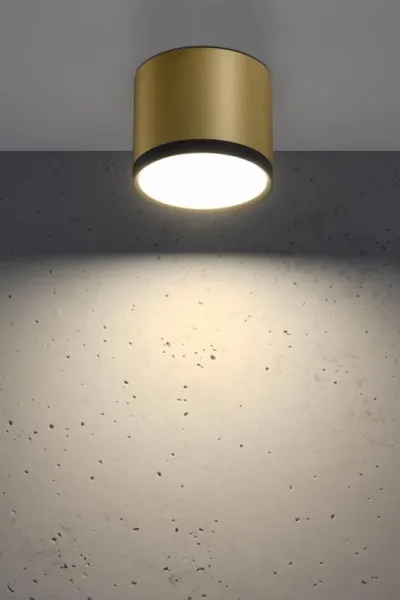 LED stropná trubicová lampa 9W zlatá 8,8x7,5cm
