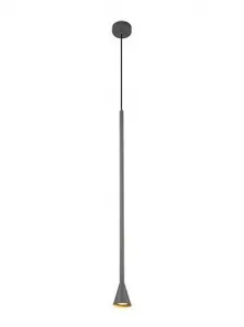 Závesná lampa Tucson Ledea sivá, dlhá