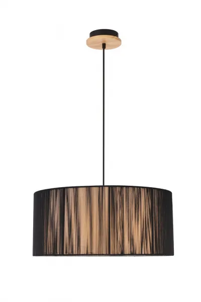 Čierna drevená závesná lampa 45 cm Kioto Ledea