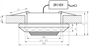 LED stropné svietidlo 3W kužeľovité brúsené sklo SS-36