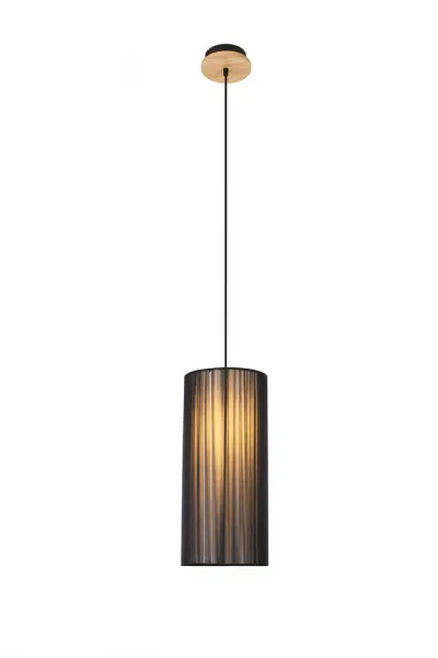 Čierna drevená závesná lampa 18 cm Kioto Ledea