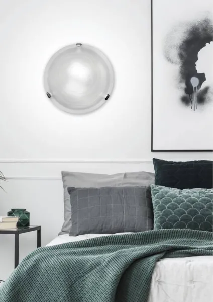 Stropné svietidlo biele sklo okrúhle nástenné 60W Wrap