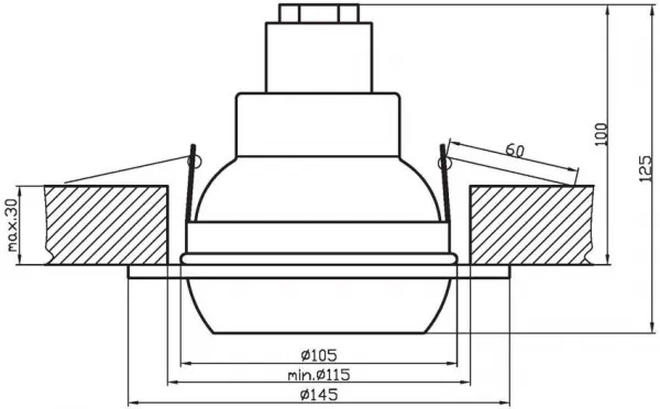 Pohyblivé stropné svietidlo chrómová oceľ R80 100W OZR-07