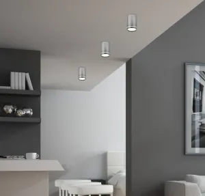 Strieborná stropná lampa 10cm 1xGU10 - POSLEDNÉ 2 KUSY