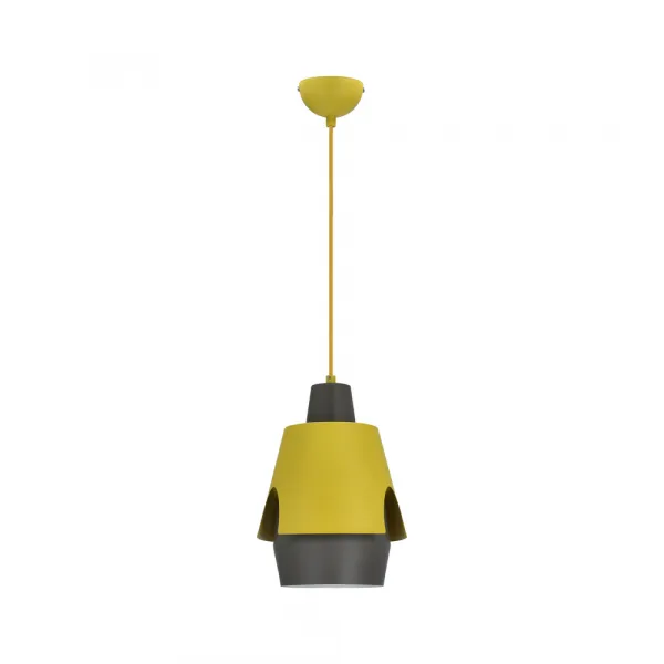 Závesná lampa žltá/sivá E27 Falun Ledea