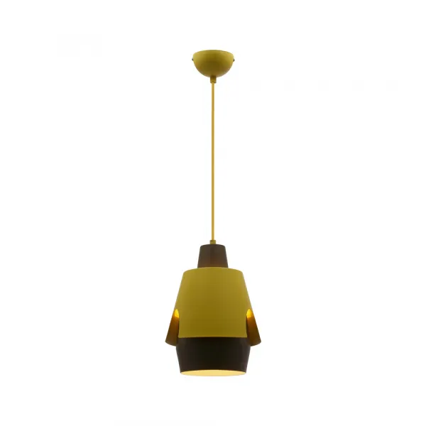 Závesná lampa žltá/sivá E27 Falun Ledea