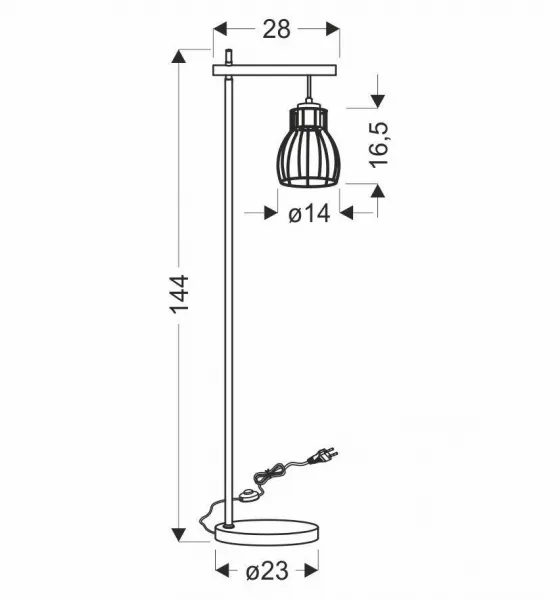 Stojaca lampa čierna s oceľovým košovým tienidlom Bernita