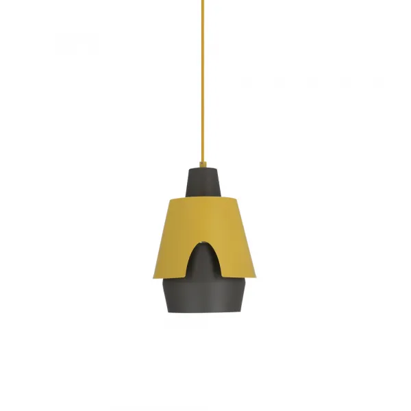 Závesná lampa žltá/sivá E27 Falun Ledea