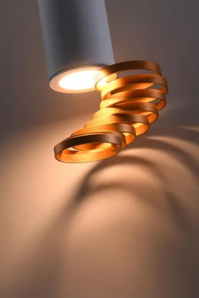 Stropná lampa zlatá+biela 6x20cm trubica