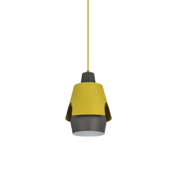 Závesná lampa žltá/sivá E27 Falun Ledea