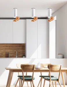 Stropná lampa zlatá+biela 6x20cm trubica
