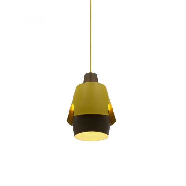Závesná lampa žltá/sivá E27 Falun Ledea