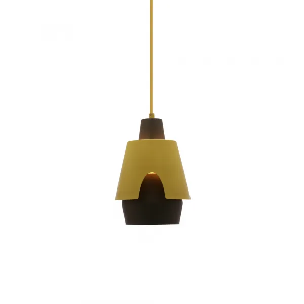 Závesná lampa žltá/sivá E27 Falun Ledea