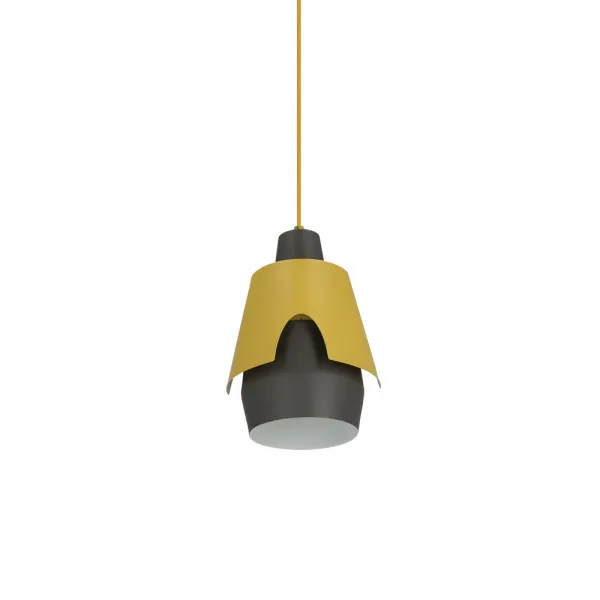 Závesná lampa žltá/sivá E27 Falun Ledea