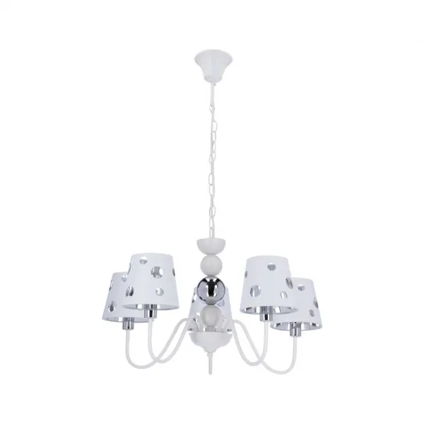 Biely luster závesná lampa 5xE14 Batley Ledea