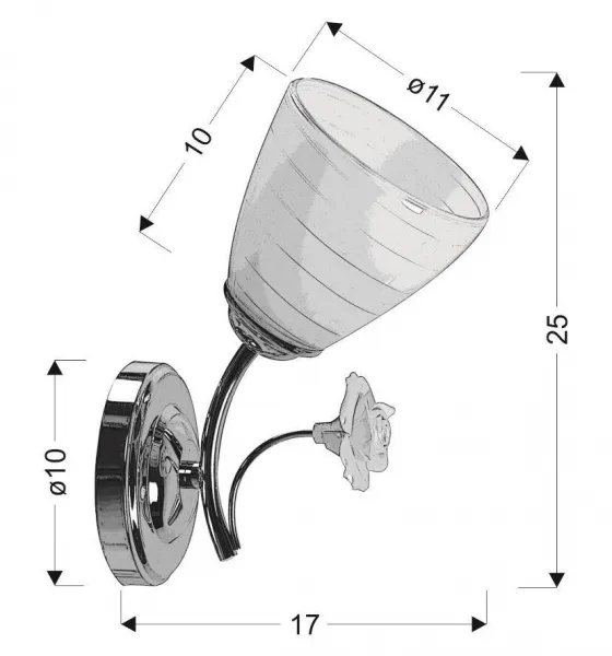 Jednoduchá biela chrómová nástenná lampa Ariam