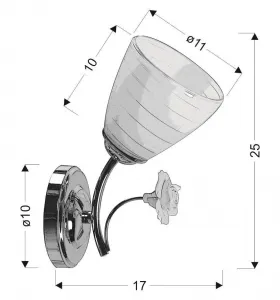 Jednoduchá biela chrómová nástenná lampa Ariam