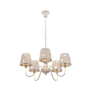 Biely luster závesná lampa 5xE14 Batley Ledea
