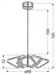 Závesná lampa chróm 45cm LED 10W Caruso
