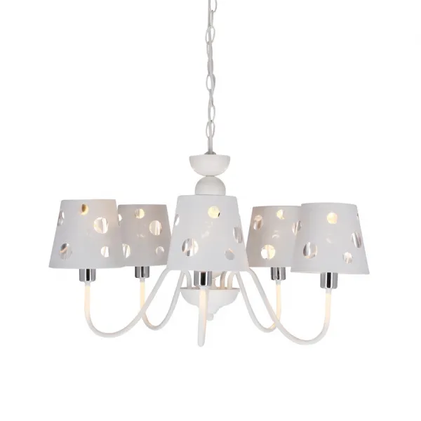 Biely luster závesná lampa 5xE14 Batley Ledea