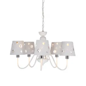 Biely luster závesná lampa 5xE14 Batley Ledea