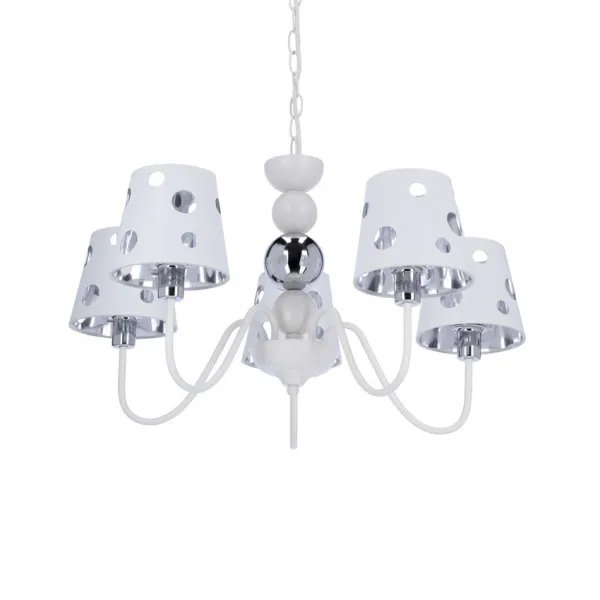 Biely luster závesná lampa 5xE14 Batley Ledea