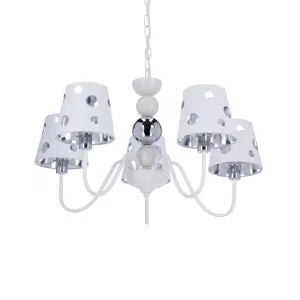 Biely luster závesná lampa 5xE14 Batley Ledea