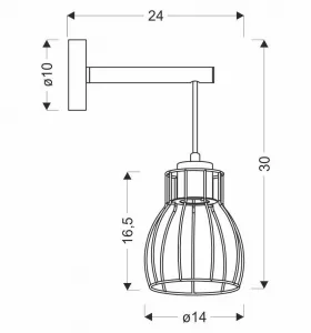 Čierna nástenná lampa Bernita