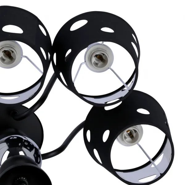 Čierna závesná lampa s lustrom 3xE14 Batley Ledea