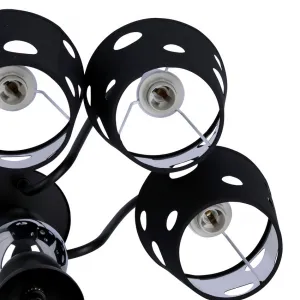 Čierna závesná lampa s lustrom 3xE14 Batley Ledea