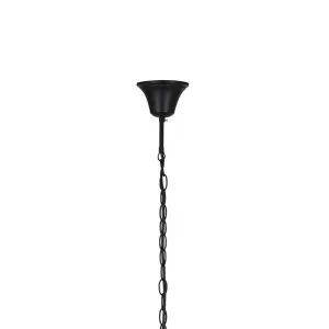 Čierna závesná lampa s lustrom 3xE14 Batley Ledea