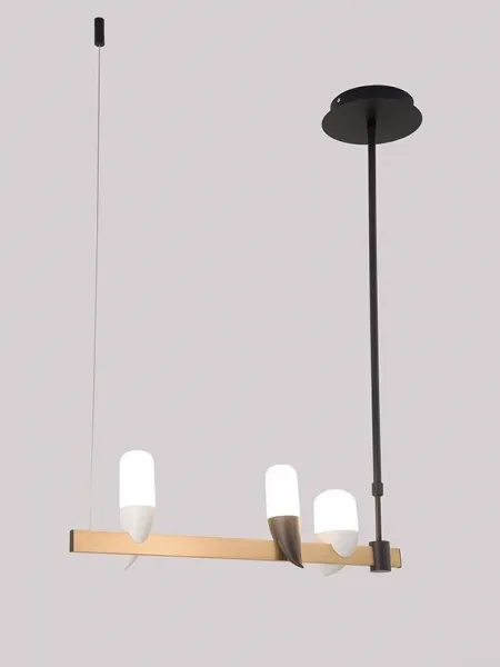 Čierno-zlatá LED závesná lampa na ostrovček Sakai Ledea