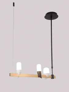 Čierno-zlatá LED závesná lampa na ostrovček Sakai Ledea