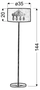 Červená stojaca lampa 60W E27 Decor