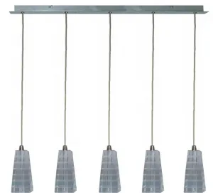 Závesná lampa chróm krištáľový pás 5 Emo
