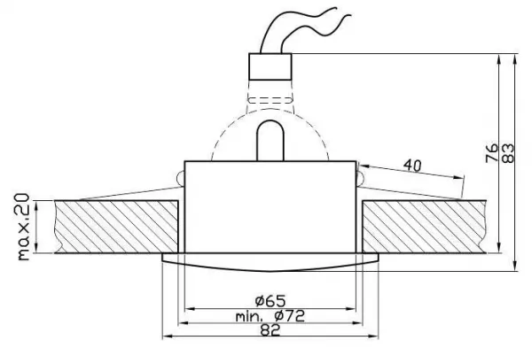 Stropné svietidlo Sh-10 IP65 Mr16