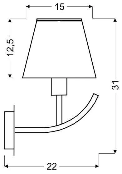 Nástenná lampa čiernobiele látkové tienidlo 40W E14 Valencia