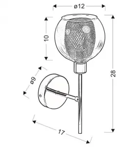 Nástenná lampa ozzo chróm priehľadné tienidlo