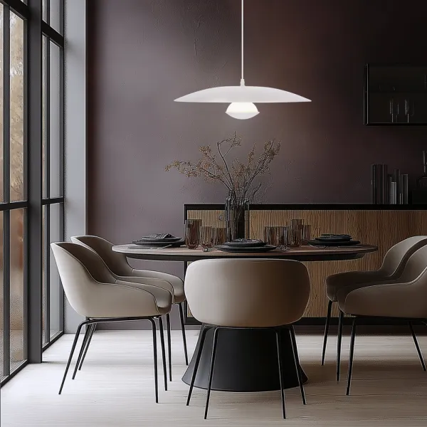 Závesná lampa biela LED 48cm Lund Ledea