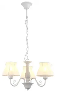 Závesná lampa s bielym organzovým tienidlom 340W E27 Zefir
