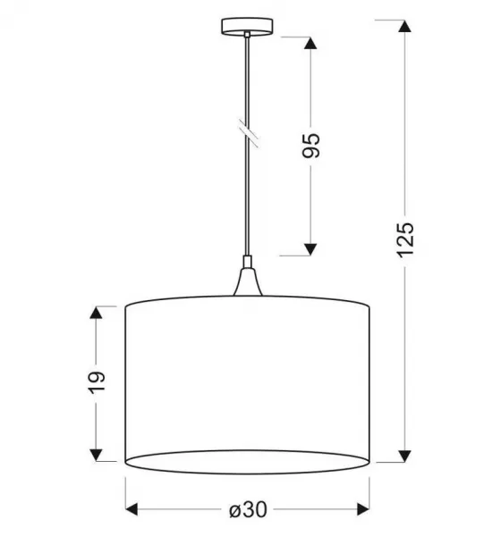 Závesná lampa čierna/medená 1xE27 Ø30cm DLHÁ
