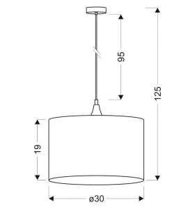 Závesná lampa čierna/medená 1xE27 Ø30cm DLHÁ