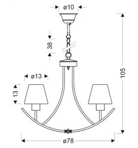 Závesná lampa čiernobiely luster 6xE27 Londýn