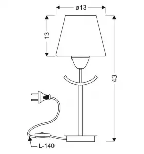 Čiernobiela stolová lampa London