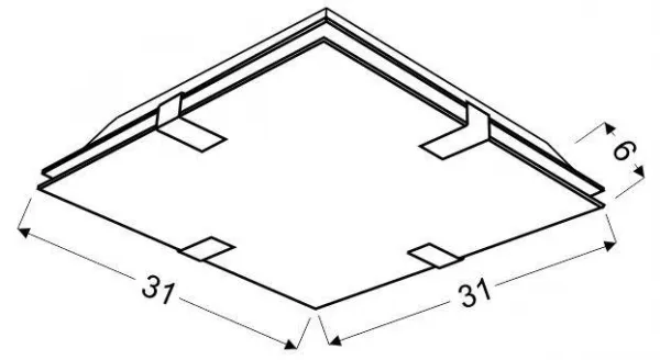 Stropná lampa Rhapsody Ceiling LED Square