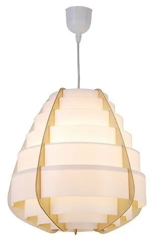 Závesná lampa béžová drevo+plast Nagoja Ledea