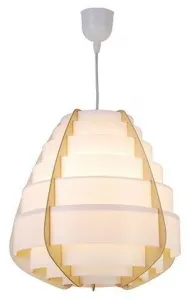 Závesná lampa béžová drevo+plast Nagoja Ledea