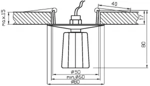 Stropné svietidlo polygonálne krištáľové chróm G4 20W SK-25