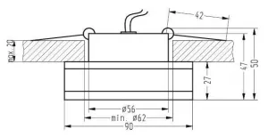 Stropné svietidlo hliníkové saténové štvorcové MR16 50W SA-06